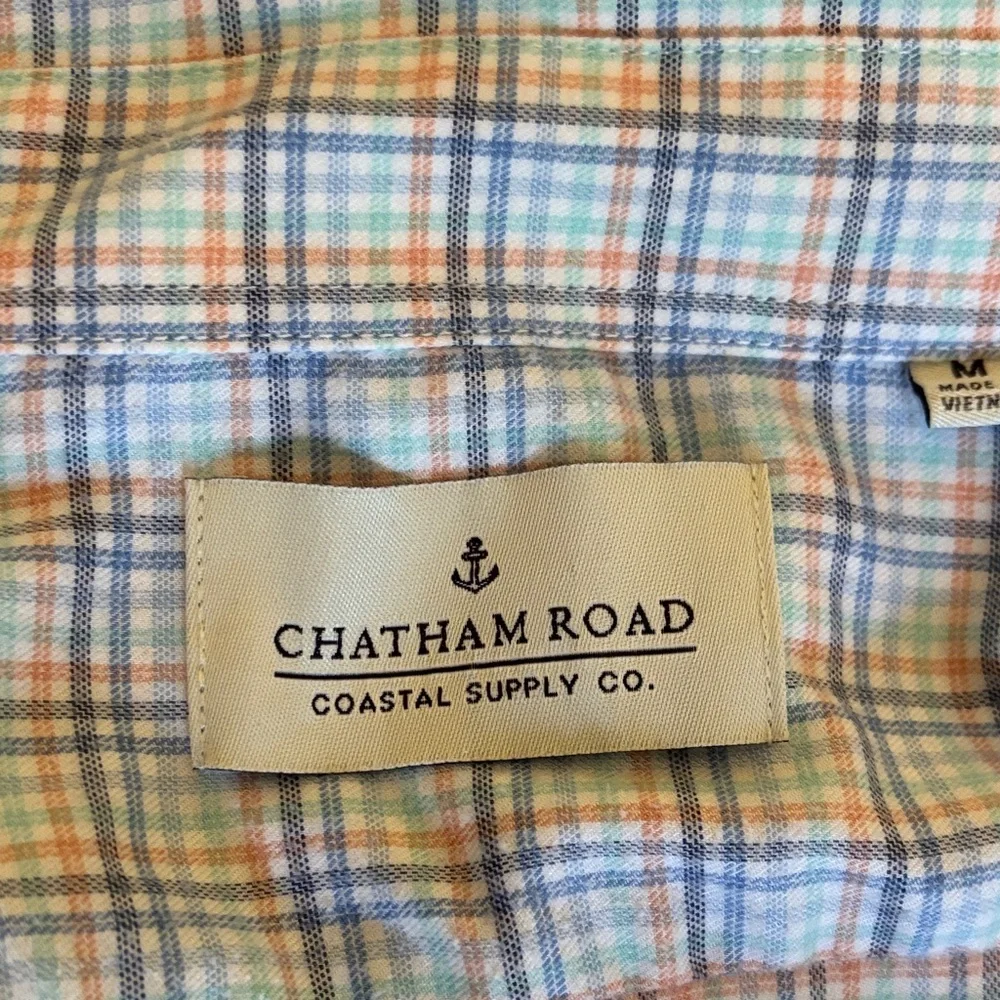 Men's Blue and White Plaid Casual Shirt - Picture 2 of 2